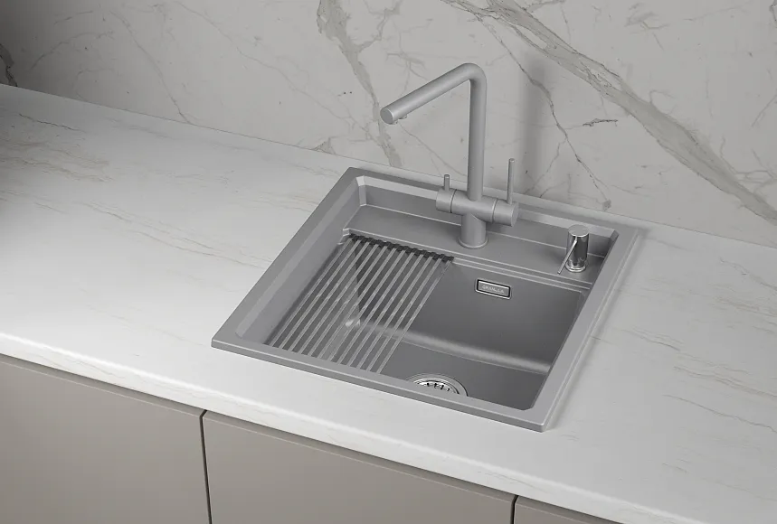 Мойка для кухни Granula Kitchen Space 5002i алюминиум, 50х51 см, квадратная