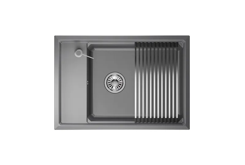 KS-7305, АЛЮМИНИУМ, кухонная мойка, кварц