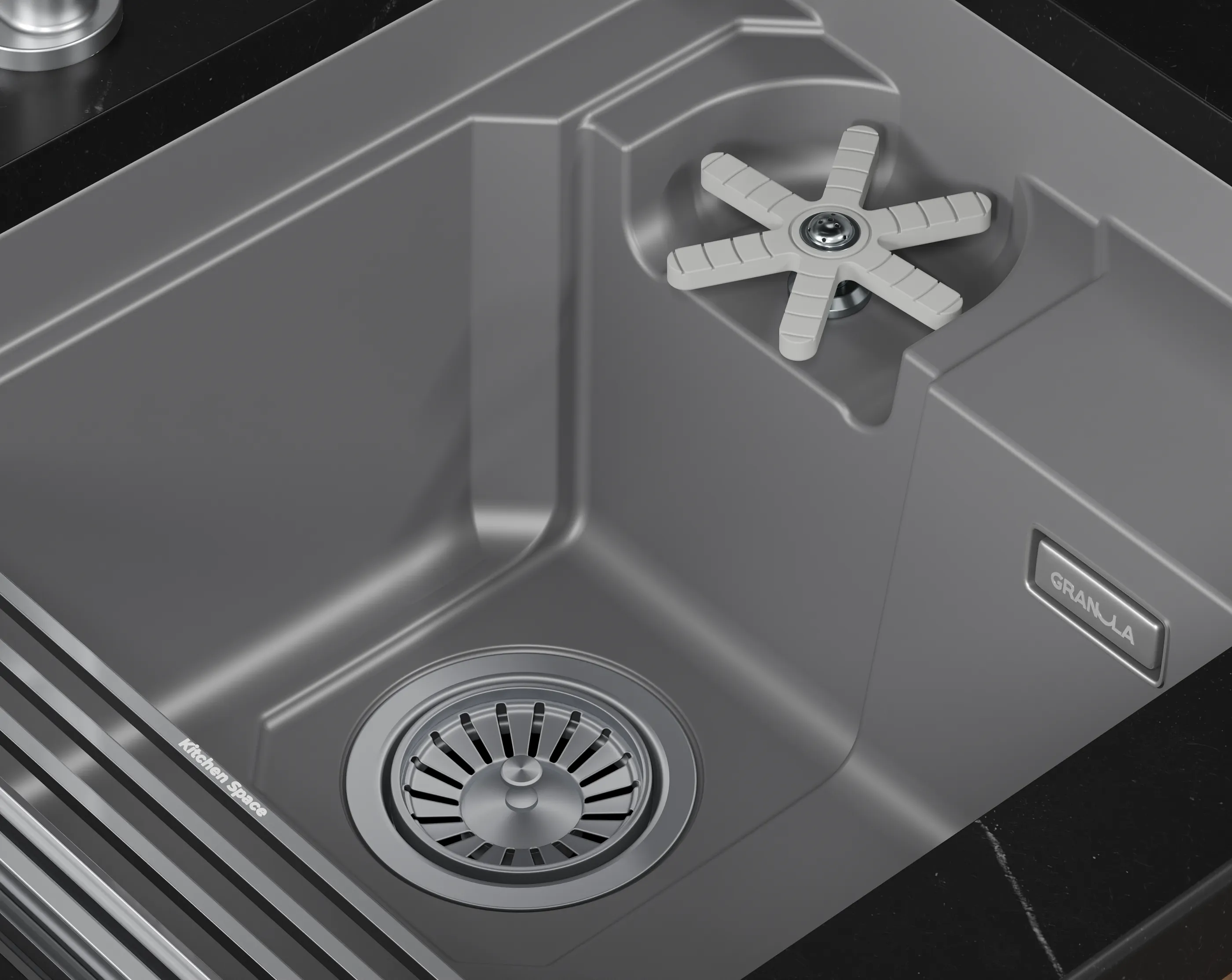 7309RU, АЛЮМИНИУМ, кухонная мойка, кварц KITCHEN SPACE RINZER