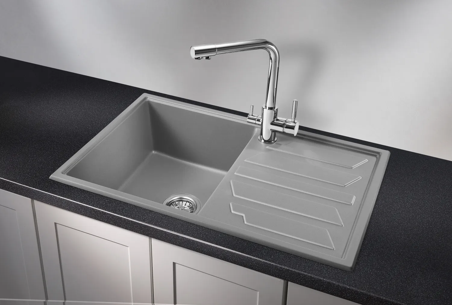 8002, АЛЮМИНИУМ, кухонная мойка, кварц