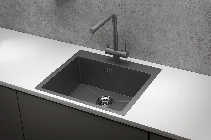 5951, ГРАФИТ МАТОВЫЙ, стальная кухонная мойка
